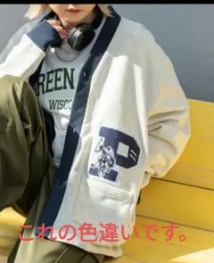 WEGO/U.S.POLO ASSN. BIGロゴ刺繍スウェットカーディガン