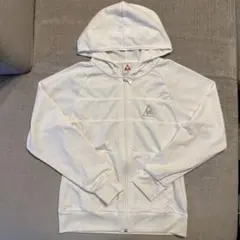 le coq sportif ホワイト メッシュ フード付きパーカー Lサイズ