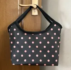 ハンドメイド　Cath Kidston生地　グラニーバッグ　黒　ピンク　ドット