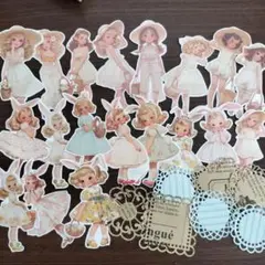 カット済コラージュシート＆ダイカットペーパーレースセット