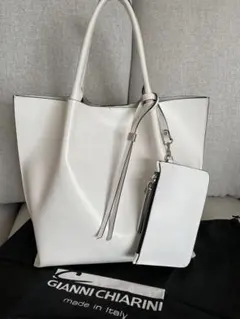 美品GIANNI CHIARINI ホワイトトートバッグ