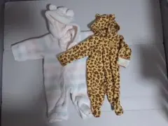 フリースアウター 新生児 60サイズ　2点　バギーオール　ジャンプスーツ