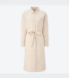 ユニクロ　コーデュロイ　ロングシャツ