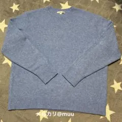 ユニクロ　JW ANDERSON スフレヤーンクルーネックセーター　ブルー S