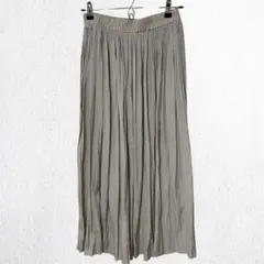 グローバルワーク プリーツロングスカート マキシ丈 グレージュ M