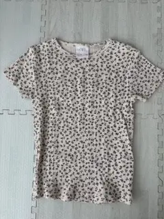 ZARA 花柄リブ編みTシャツ (116cm)