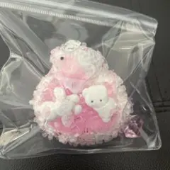 アヒルピンク系ビーズ付きスクイーズ