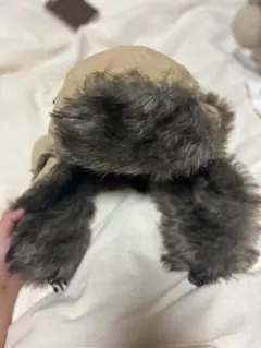 ベージュ ファー付き フライトキャップ