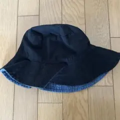 リバーシブル バケットハット 黒と青