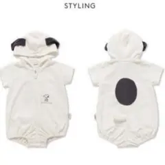 ジェラートピケ スヌーピー パイルロンパース