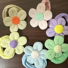 新品可愛いお花柄髪飾りパステルカラー6個セット