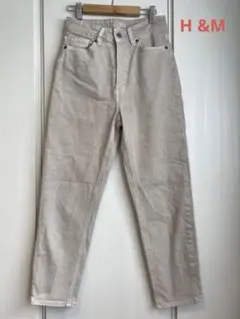 H &M★ベージュ ハイウエスト デニムパンツ