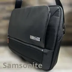 Samsonite サムソナイトブラックレ—ベル カジュアルバッグ レザー 美品