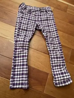 F.O.KIDS紫白チェック長ズボン 100cm