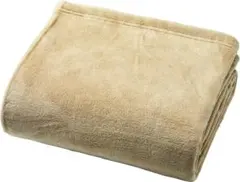 国内検品 ふんわりあったかマイクロファイバー毛布 シングル 軽量 無地 ベージュ