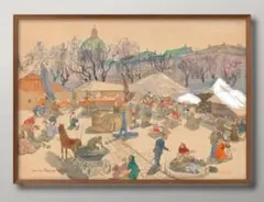 16134■A3アートポスター『オスカー・ラスケ』絵画 イラスト マット