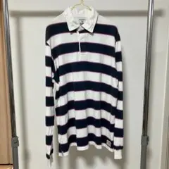 Columbia ラガーシャツ 長袖 ブラウン系 ボーダー ロゴ レギュラカラー