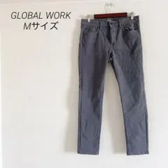 GLOBAL WORKグレーパンツ Mサイズ 綿ポリウレタン 洗えるのサムネイル