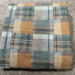 暖かみのあるウール 混紡チェック柄 生地　裏起毛　72×90cm