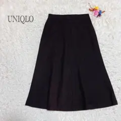 ユニクロ　ロングスカート　Ａライン　ストレッチ◎ オフィスカジュアル　パープル