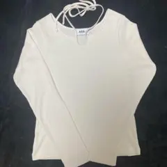 新品未使用 AZUL アイボリー リブ編み長袖トップス