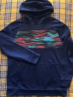 NIKE/DRY-FIT 裏起毛　マルチカラープリント　プルオーバー パーカー