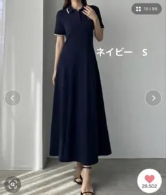 Louere ネイビー ポロワンピース Ｓ （セミフレア）