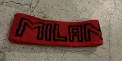 ACMILAN ロゴ入り ニットヘアバンド レッド