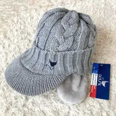 未使用 CLUNK クランク イヤーフラップ ニット帽 耳当て グレー キャップ