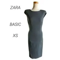 ZARA ノースリーブ タイト ワンピース グレー XS～S