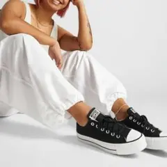 未使用 コンバース オールスター 厚底スニーカー24.5 Lift Canvas