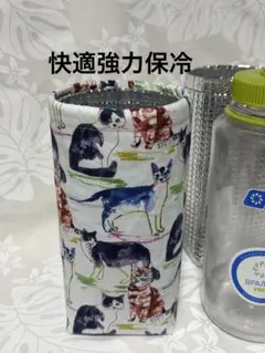 1L ℓ リットル　ナルゲン広口ボトルカバー1000ml ネコ猫ねこ柄キジハチのサムネイル