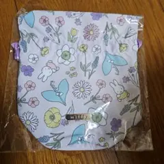 ミッフィー 花柄巾着ポーチ