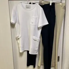 marie claire L ホワイトナース服➕パンツ二枚　セットのサムネイル