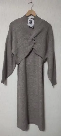 新品■カシュクールPO&ノースリニットOPセットアップ　Mサイズ