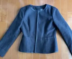 ホワイトジョーラ　ネイビー　 ノーカラーテーラードジャケット　9号