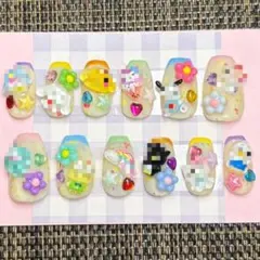 639.現品ネイルチップ　超可愛い韓国風POPアニマル派手なコセイハネイル 639.現品ネイルチップ 超可愛い韓国風POPアニマル派手なコセイハネイル