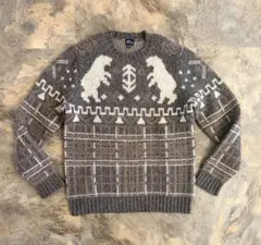 L.L.bean エルエルビーン ラムウール クマ柄 バーズアイ ニットセーター