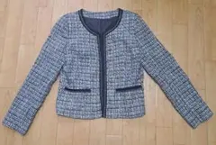 卒業式　入学式用ツイードノーカラージャケット　Lサイズ