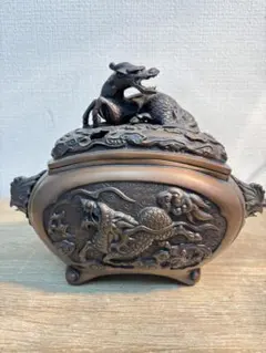 古美術銘文銅製香爐麒麟鳳凰古董アンティーク‐ Mercari 日本最大二手