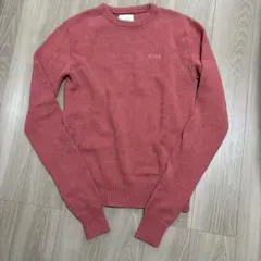 sub-ageリブ編み ローズピンク 長袖セーター