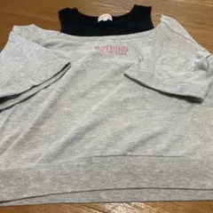 オフショルダー グレー Tシャツ