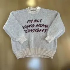 メッセージ入りクリームニットセーター
