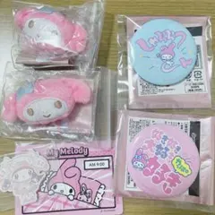 マイメロディ　ぬいぐるみチャーム　缶バッチ　サンリオコレクターズカードプラス