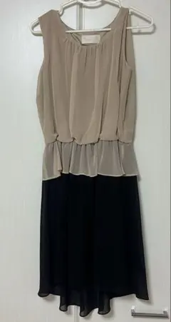 Sugar Rose ピンクベージュ・ブラック パーティードレス