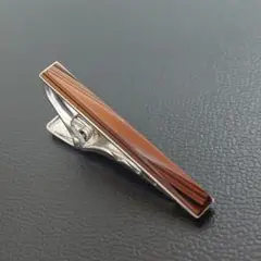 ネクタイピン　ブラウン×シルバー系