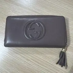 希少】グッチ インターロッキング 二つ折り 長財布 ゴールド金具 