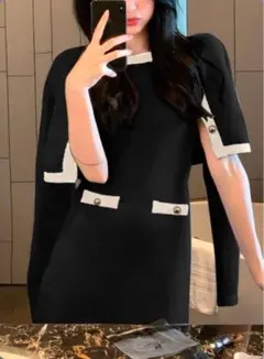 GRL 配色カーディガン×ミニワンピースニットセットアップ ac2315