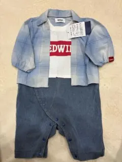 【新品未使用】バースデイ EDWIN ロンパース 70cm