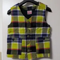 F.O.KIDS チェック柄ダウンベスト 130